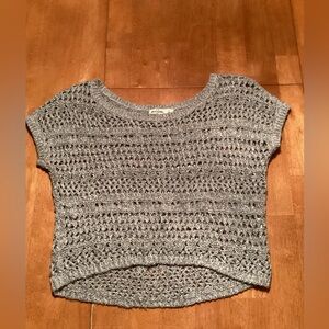 Abercrombie & Fitch Light Gray Knit Sweater Vest - size large